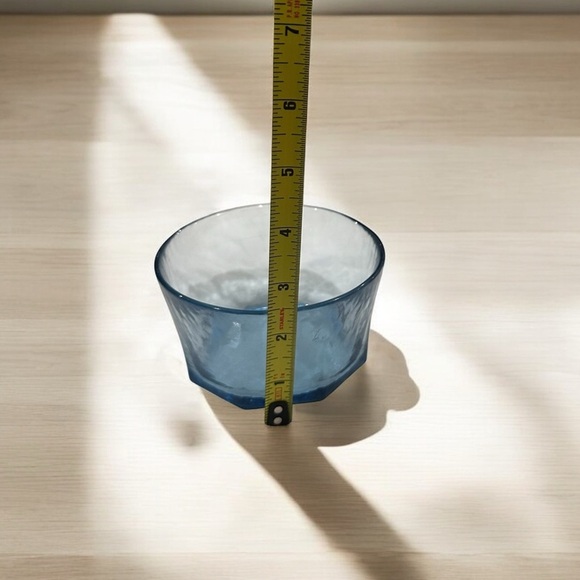 Octagonal Glass Trinket Dish Translucent Blue - Picture 7 of 9